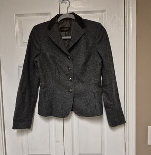 MaxMara Weekend MaxMara Weekend Gray Wool Blazer Jacket With Silver Buttons